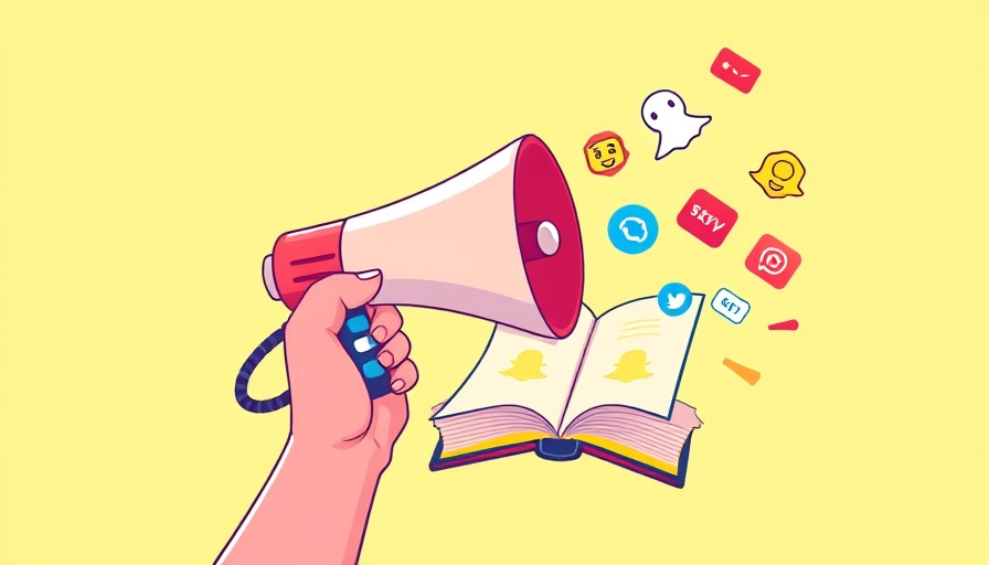 Snapchat influencer marketing strategy illustration with smartphone and icons.