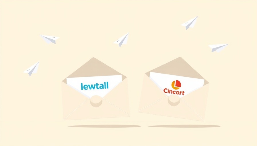 Illustration of email logos on envelopes with paper planes.