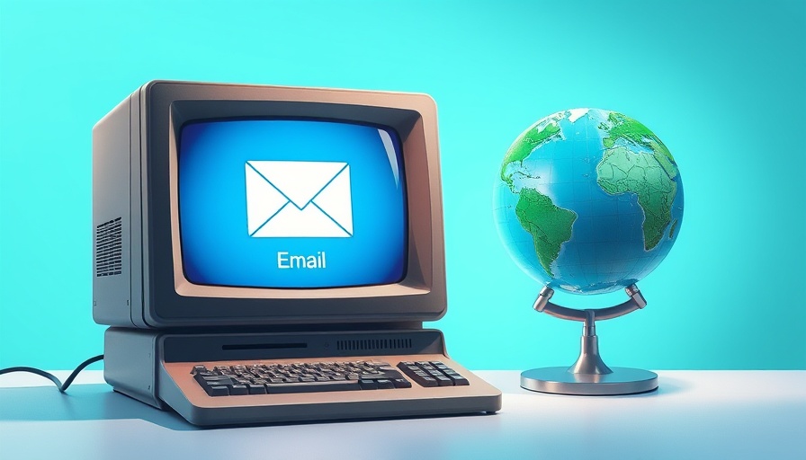 Retro email interface on vintage computer connecting to Earth, illustrating email marketing strategy