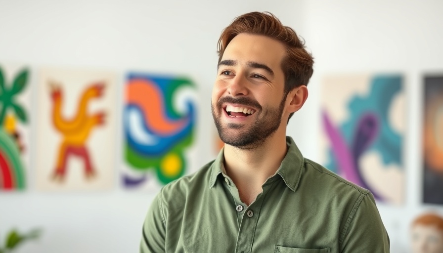 Man discussing Facebook retargeting for abandoned carts, smiling and engaging.