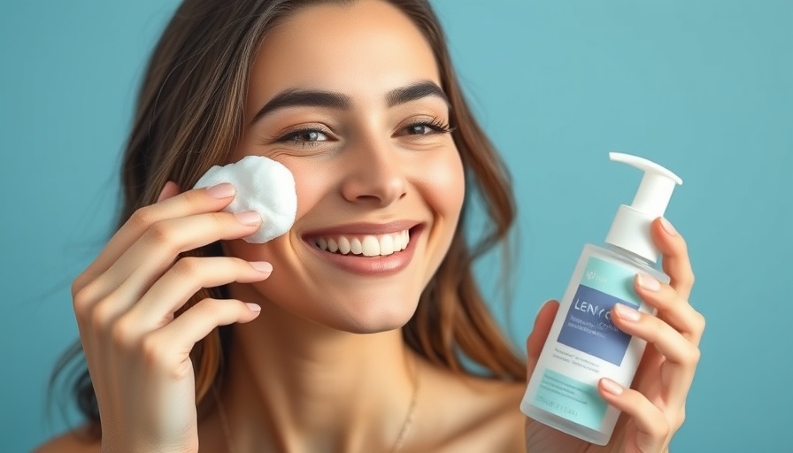 Smiling woman using skincare foam, illustrating video marketing strategy.