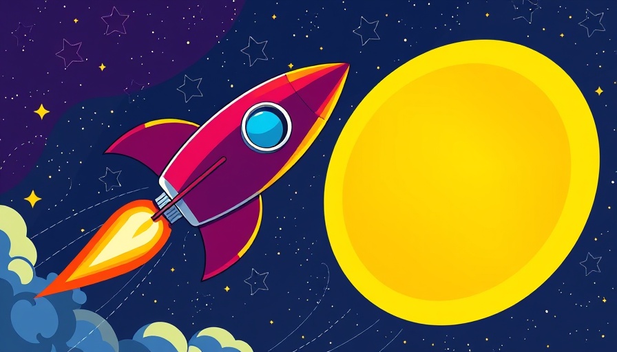 SEO Tactics to Boost Your Rankings rocket illustration in space.
