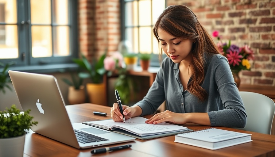 Woman organizing schedule for LinkedIn consistency challenge.