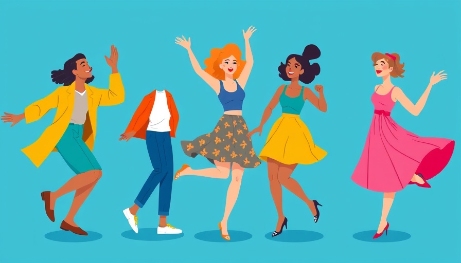 Vibrant abstract dance illustration in interactive content marketing