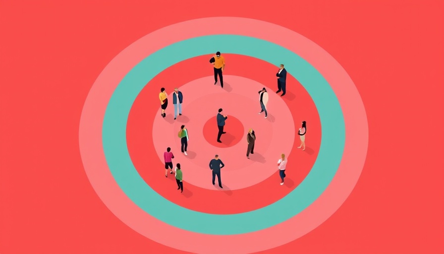 Illustration of people on target circles symbolizing targeted advertising effectiveness.