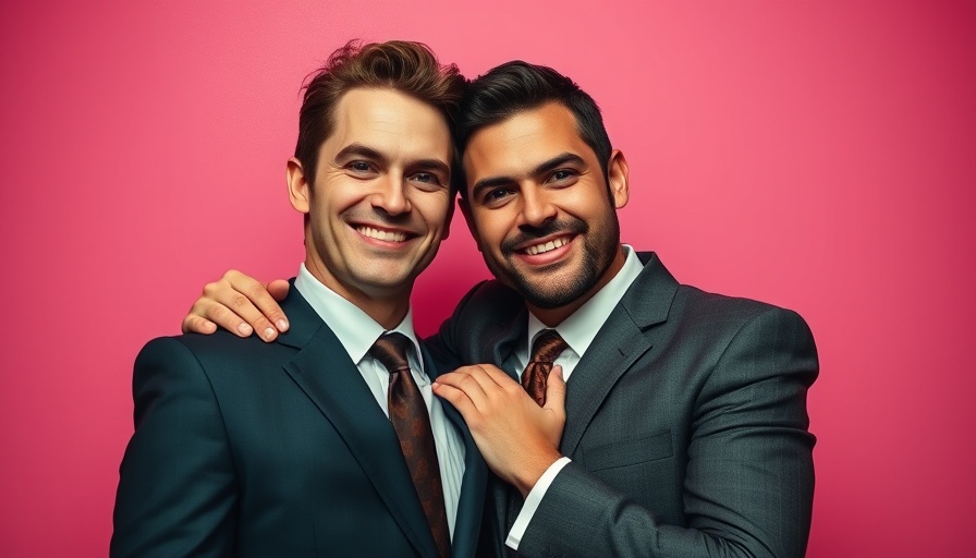 Retro pink background image with marketers in suits.