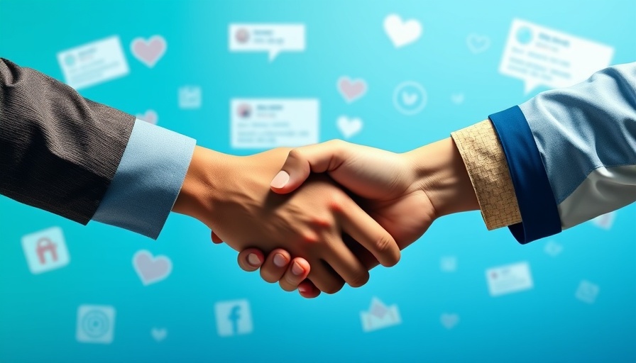 Illustration of collaboration in the influencer vetting process, showing a handshake.