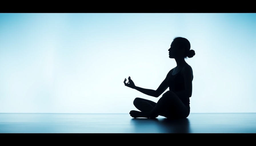Silhouetted figure meditating for balance, calming background.