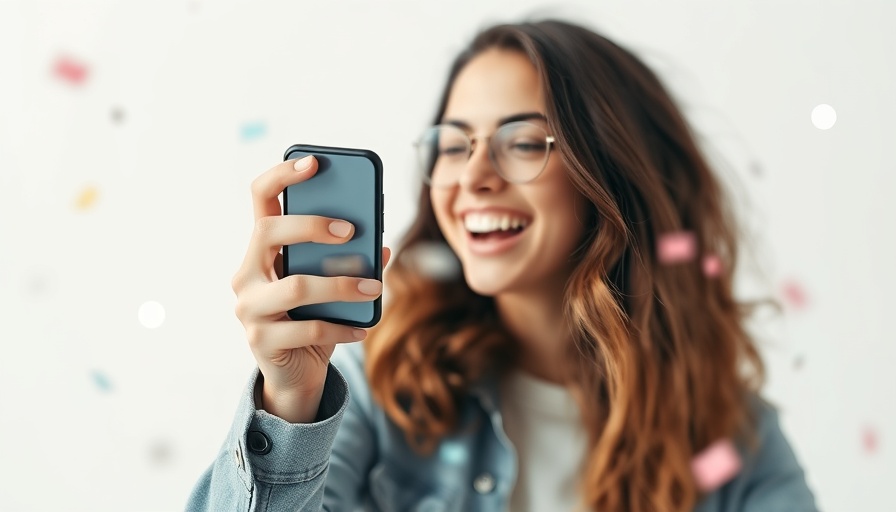 Recording TikTok video for marketing with smartphone.