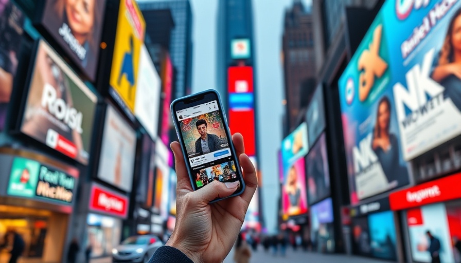 Smartphone showing social media in a lively city setting, Top Social Media Platforms 2025.