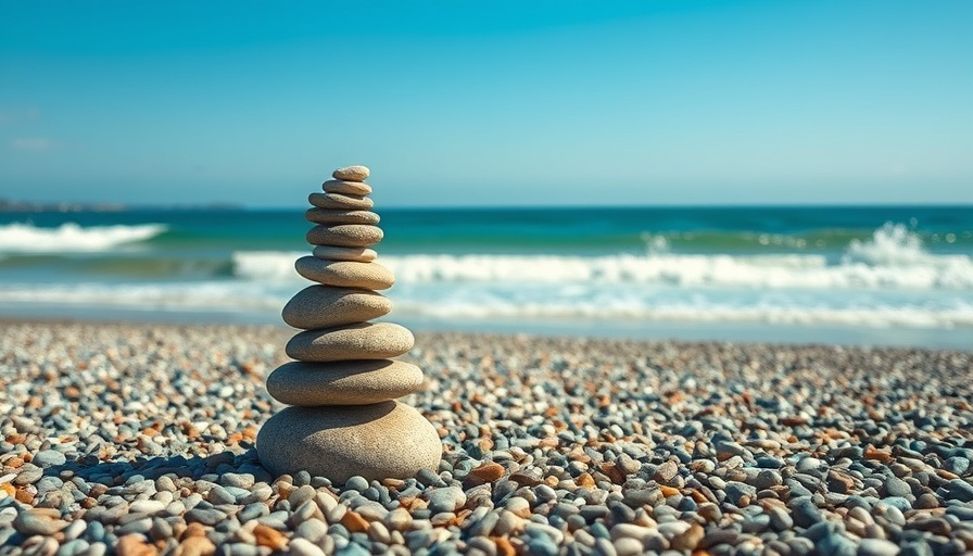 Serene stone cairn balancing on beach, Increase LinkedIn Audience concept.