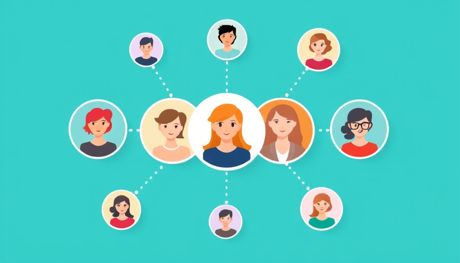 Abstract diagram of email marketing strategy with connected avatars.