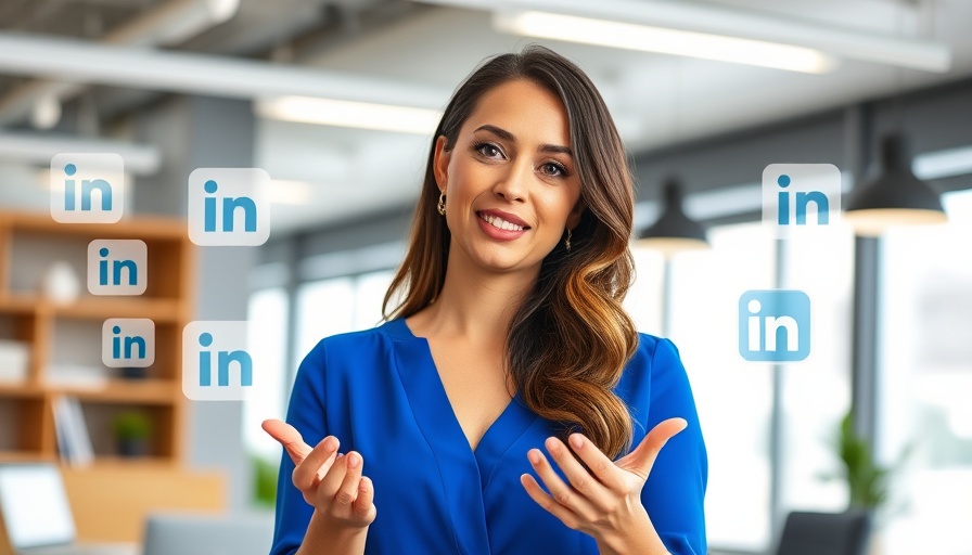 Informative LinkedIn newsletter guide with woman and digital icons