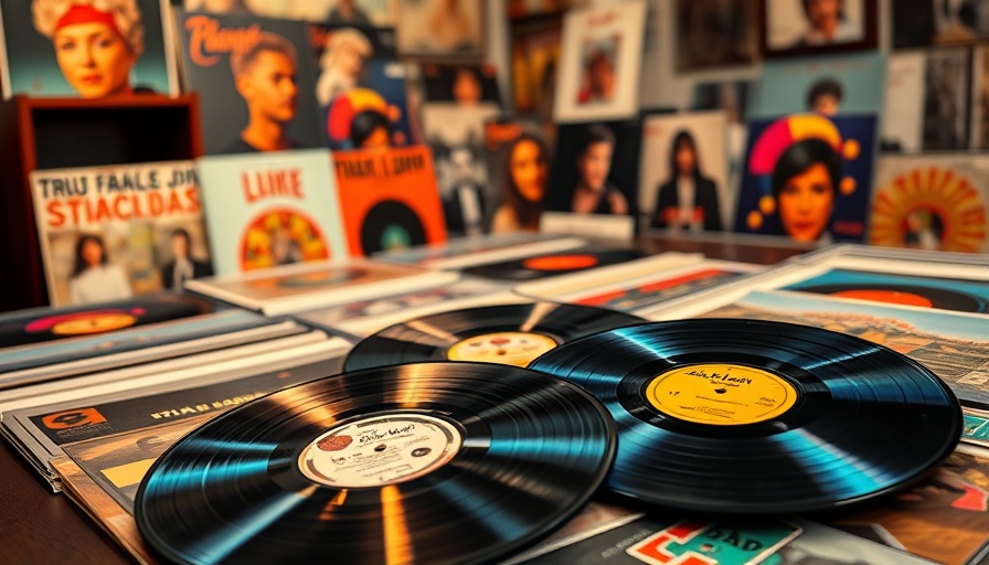 Colorful vinyl records showcasing retro musical vibe, reflective of trending TikTok sounds.