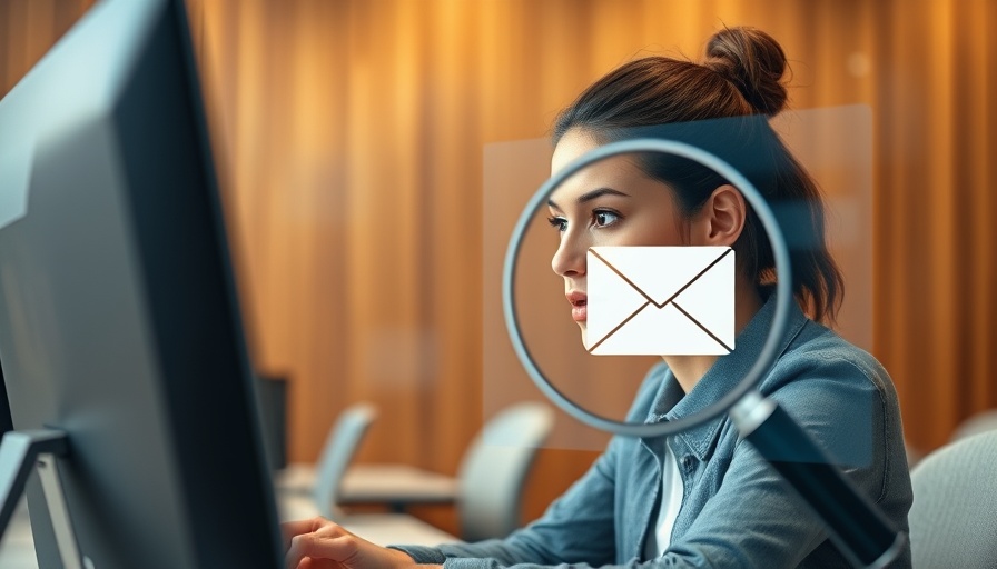 Focused young woman analyzing email marketing QA on a computer.