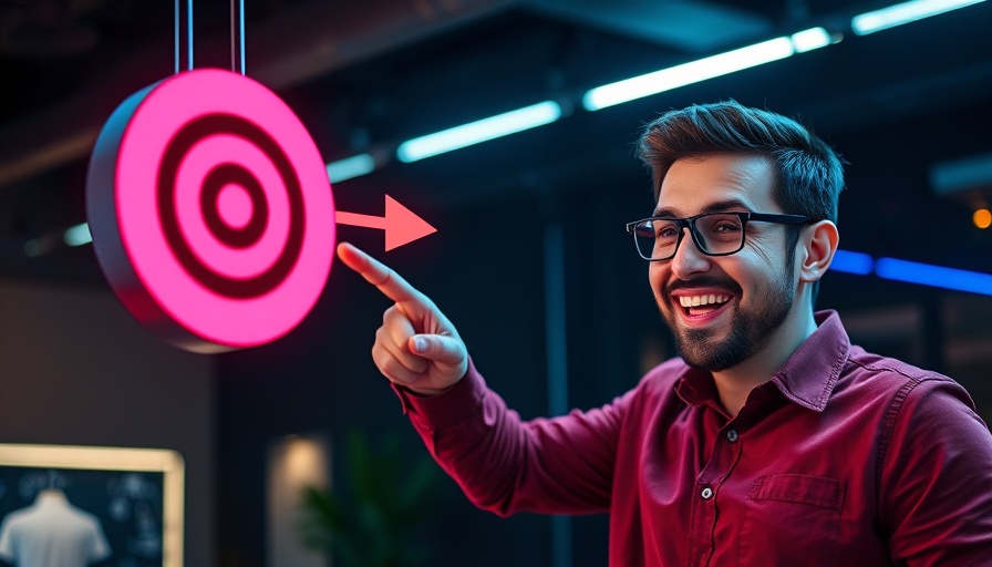 Digital marketing ads strategy concept with person and target icon.