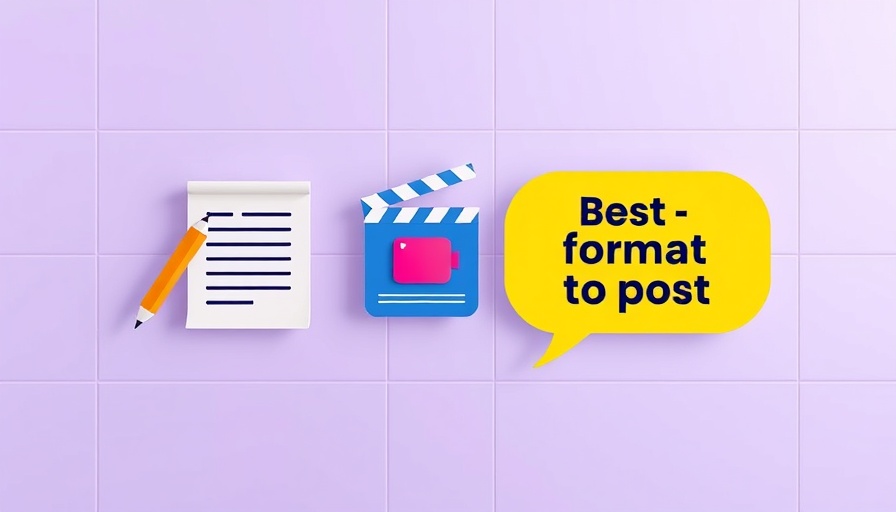 Best Content Formats for Social Media Marketing: icons of paper, clapperboard, camera.