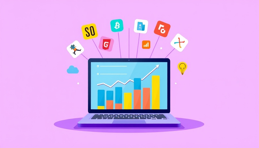 Stylized SEO platforms and graphs illustration for LLM SEO.