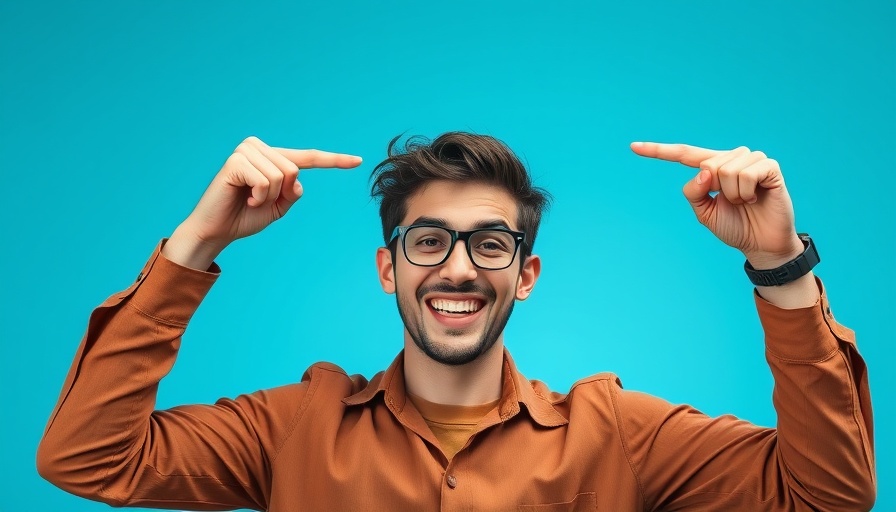 DIY Marketing concept illustrated by young man gesturing to temples.