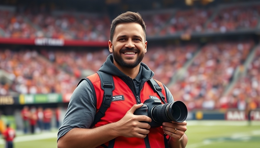 2025 NFL Draft: Man with camera in NFL photographer vest.