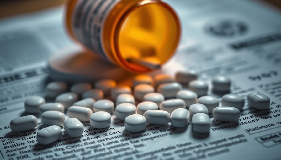 Wisconsin family health document with scattered pills and prescription bottle.