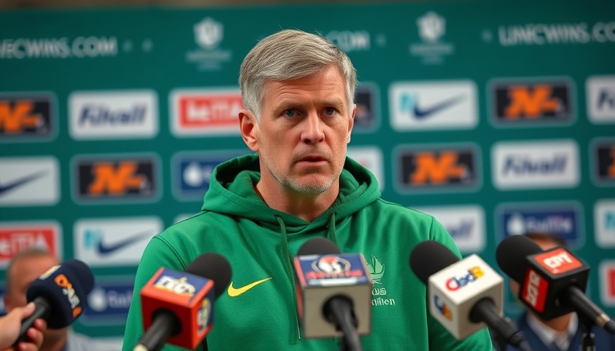 Wisconsin sports news featuring coach at press conference.