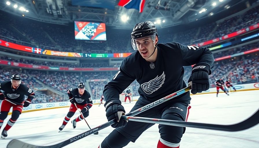 Intense ice hockey match at Olympic Game, dynamic action.