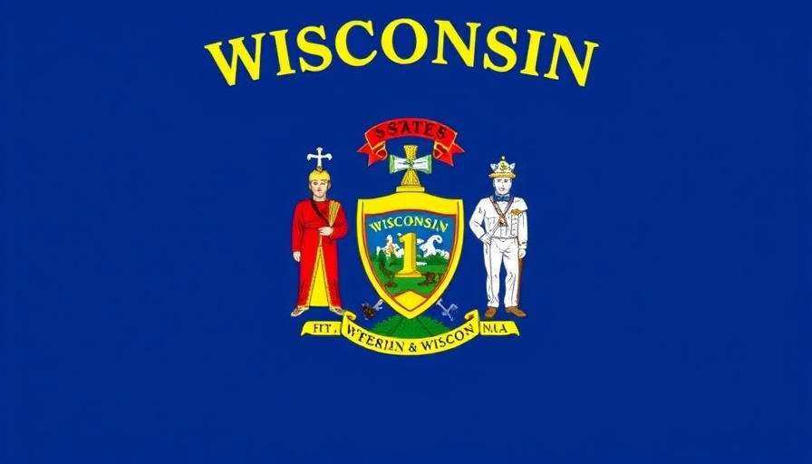 Wisconsin state flag symbolizing possible measles exposures.
