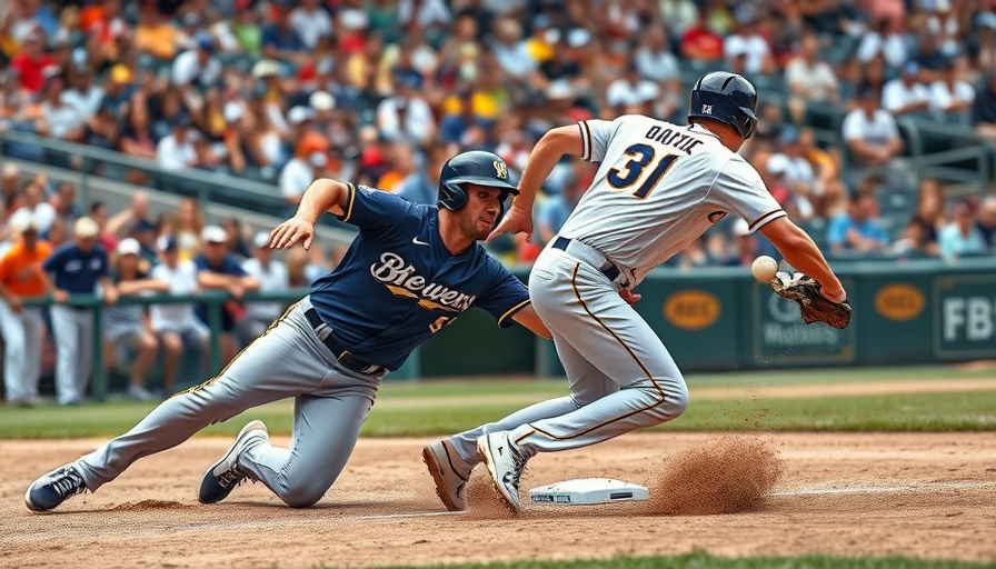 Milwaukee Brewers player sliding during a game.