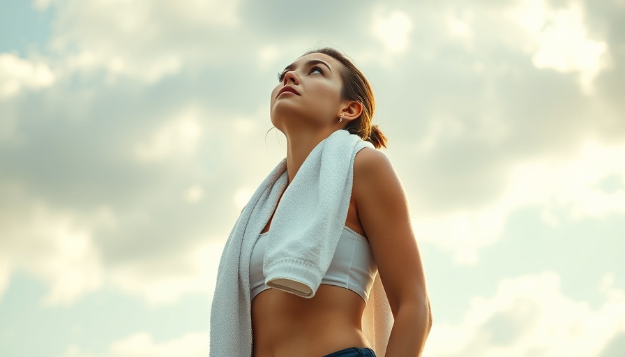Confident young woman looking upwards in a health-inspired setting.