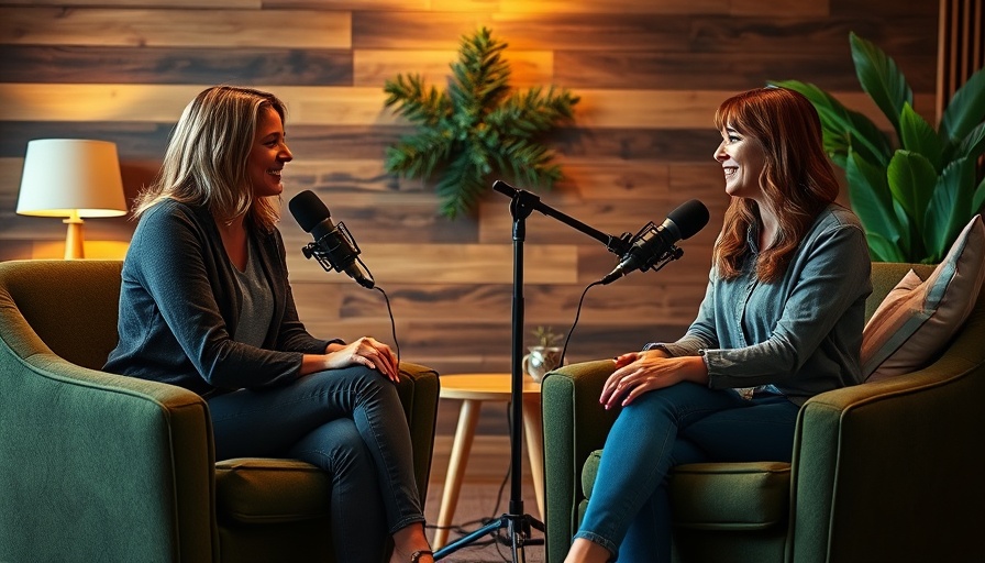 Casual podcast chat with two women in Wisconsin setting.