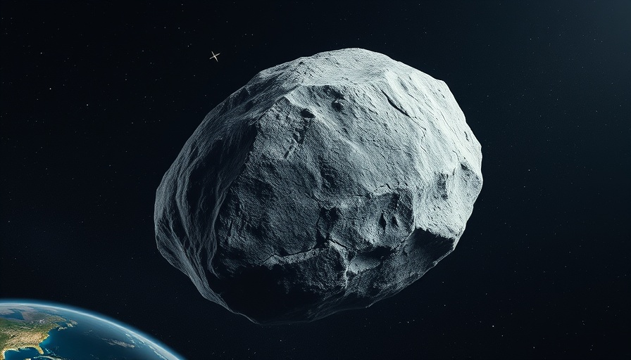 Asteroid 2024 YR4 impact scenario with Earth in distance.