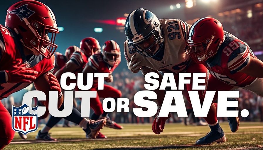 Dynamic image of football players with NFL branding and 'Cut or Safe' text.