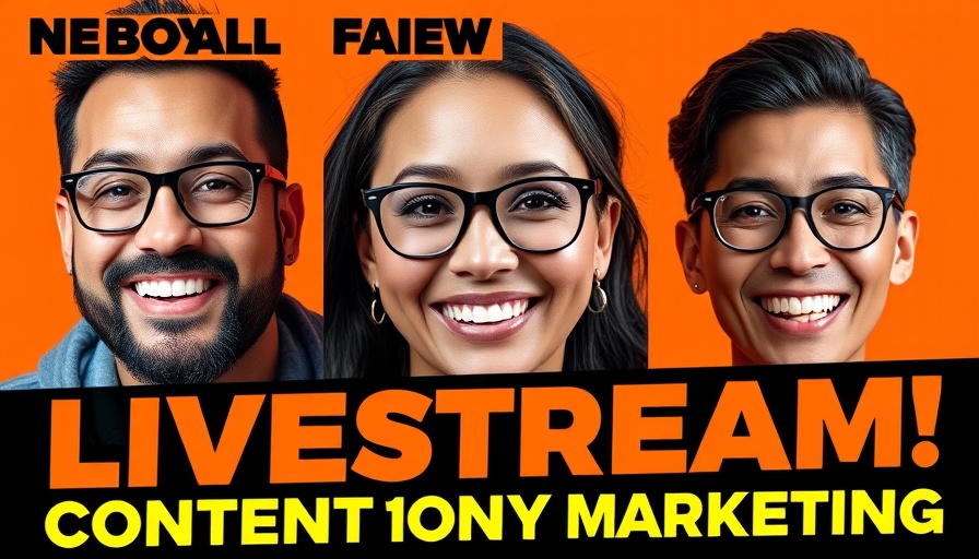 Colorful graphic promoting an AI marketing livestream event.