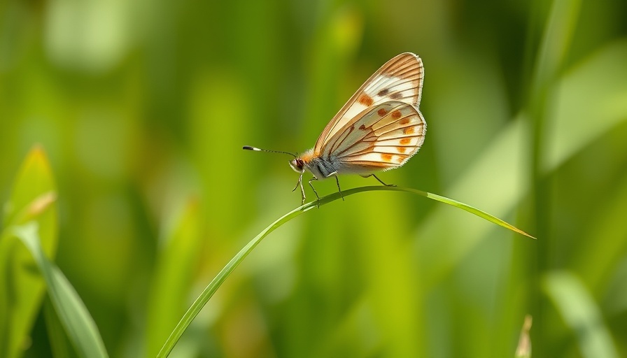 Beautiful butterfly on grass, representing Wisconsin outdoor activities