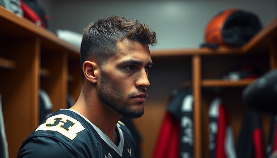 Focused athlete speaking in locker room interview