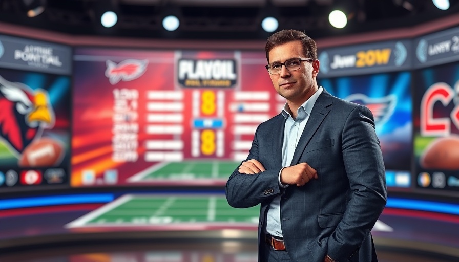 2025 NFL Draft sports analyst making playoff predictions on TV.