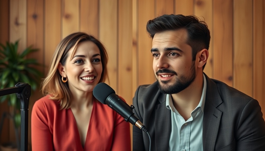 Podcast host and retro portrait in cozy studio, Wisconsin travel.