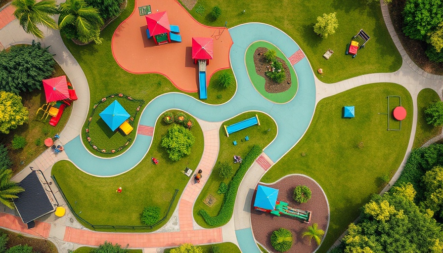Aerial view of Oak Creek playground in Wisconsin tourism feature.