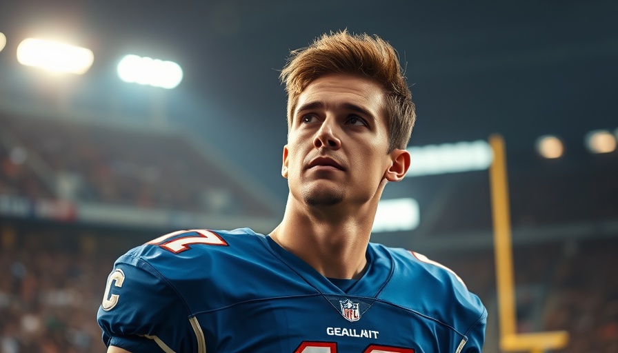 2025 NFL Draft prospect in blue uniform, looking ahead with focus.