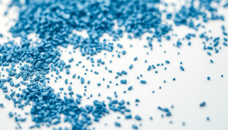 Scattered blue-tinted grains related to feral hog meat tainted blue.
