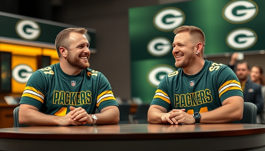 Packers Preview discussion, two men in studio with Packers branding.