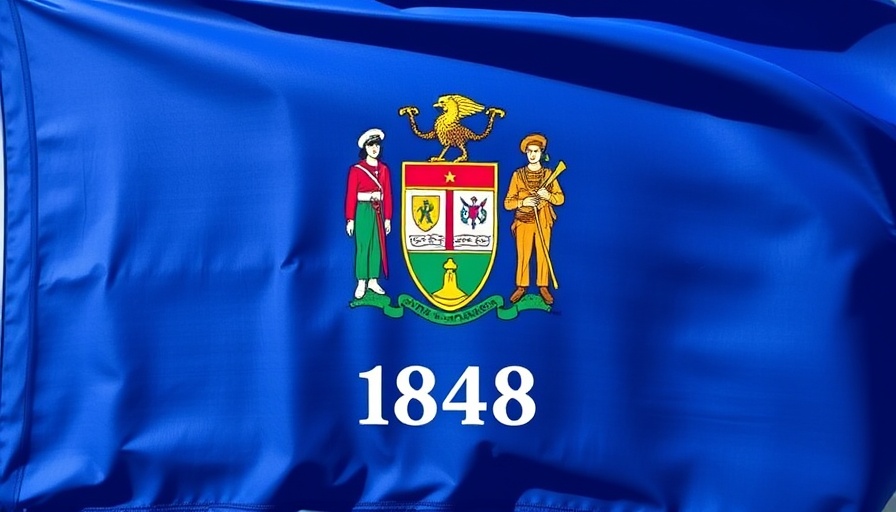 Wisconsin state flag illustration.