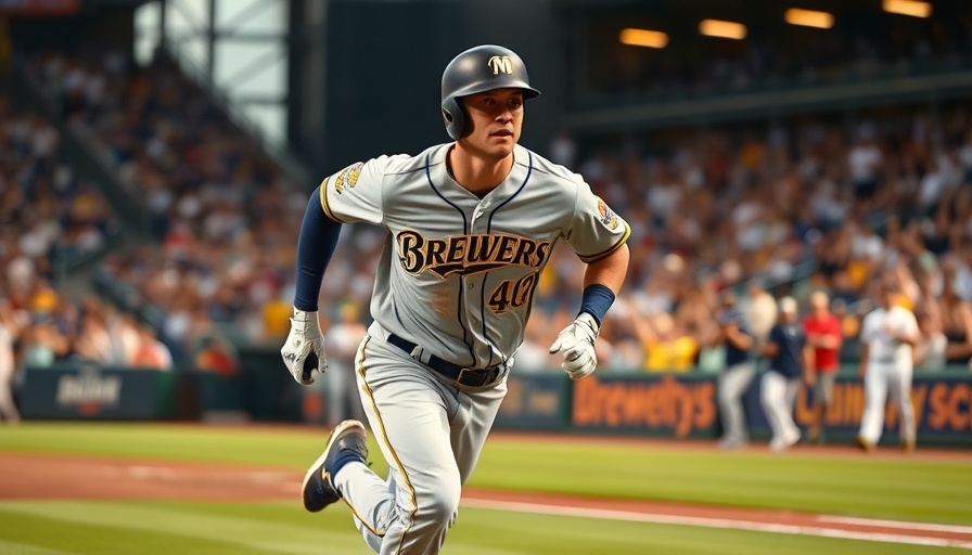 Milwaukee Brewers player running during a game highlight.