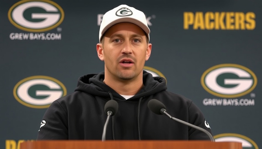 Green Bay Packers schedule press conference with a man in a hoodie.