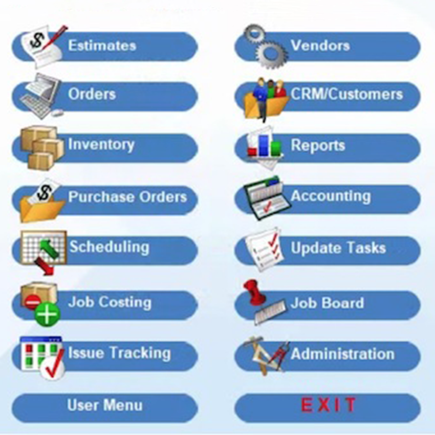 Pictographic menu on employee home page is an example of MS Access development