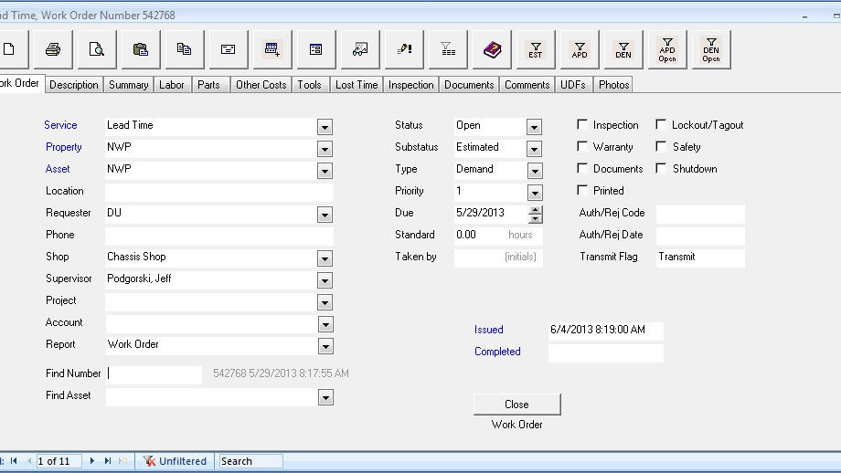 Container Shipping Company's software page, an example of MS Access programming