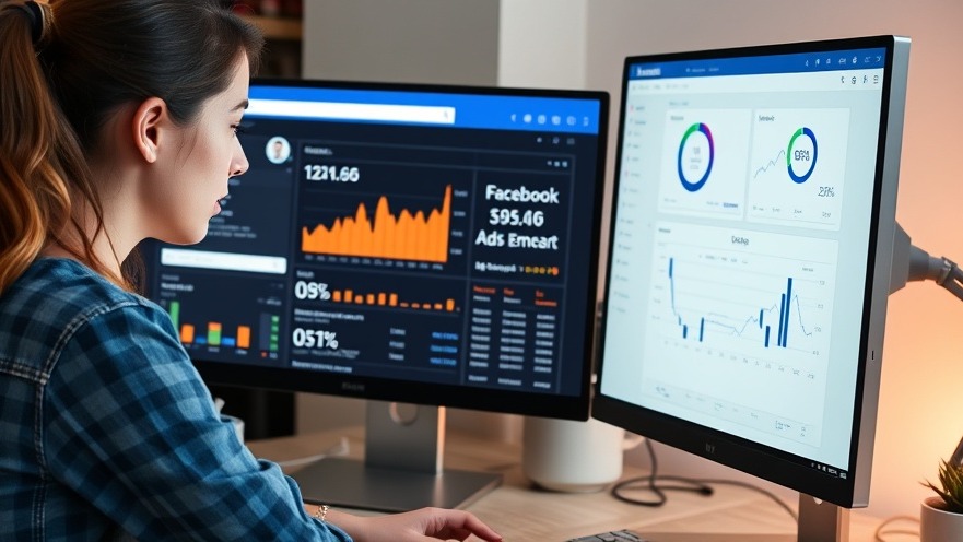 Female marketer analyzing Facebook metrics for optimizing business page performance.