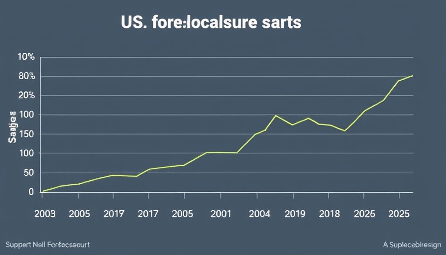 Graph showing U.S. foreclosure filings increase with historical data.