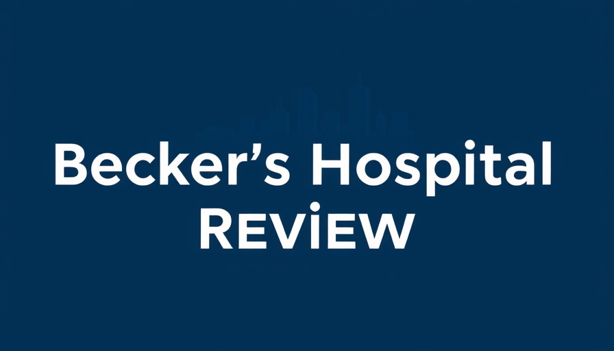 Becker's Hospital Review graphic with city skyline.